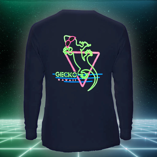 gecko hawaii Neon Night Club Navy Long Sleeve