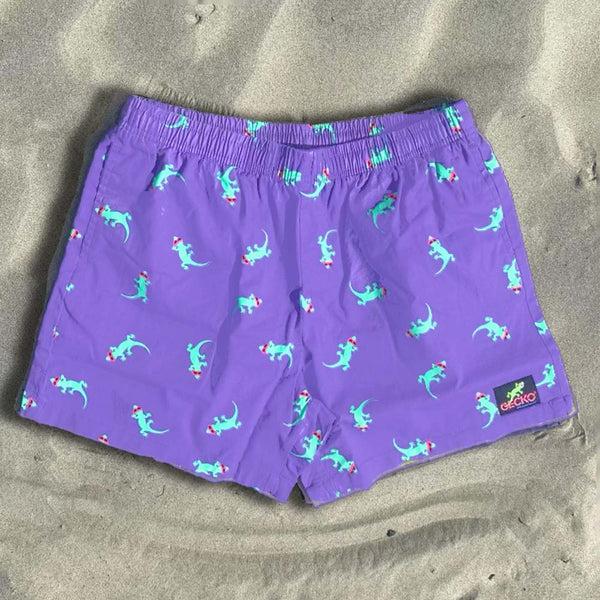 gecko hawaii OG Purple Gecko Cotton Shorts