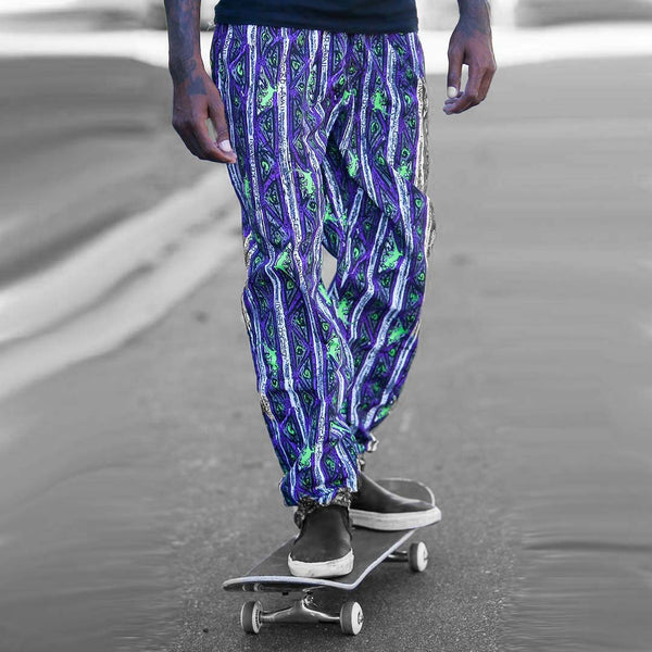 gecko hawaii Purple Stripe Gecko Beach Pants