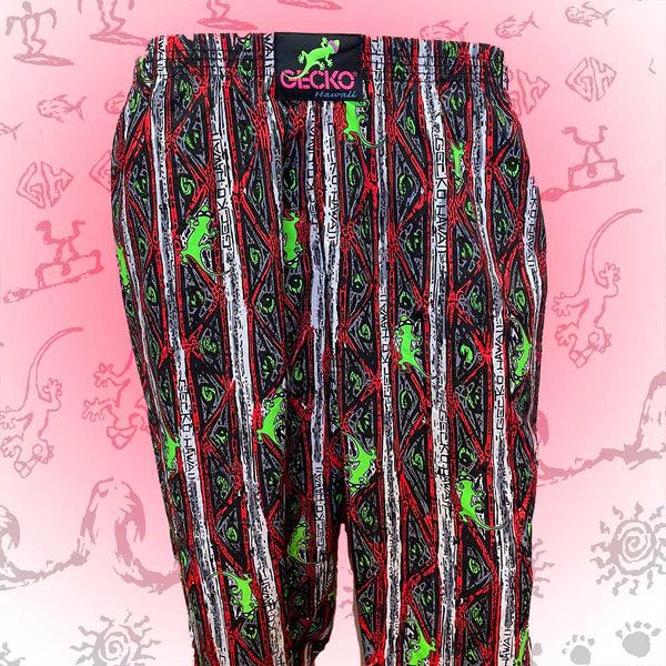 Gecko Hawaii Red Stripe Gecko Beach Pants