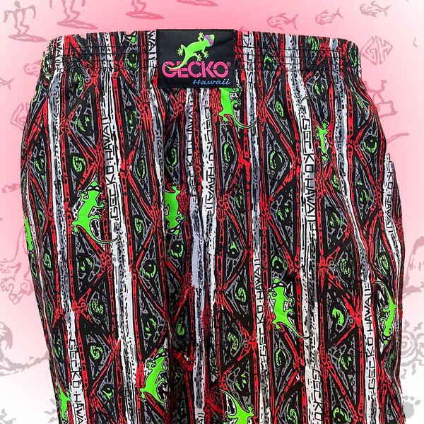 Gecko Hawaii Red Stripe Gecko Beach Pants