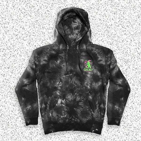 Gecko Hawaii Space Gecko Black Tie Dye Hoodie
