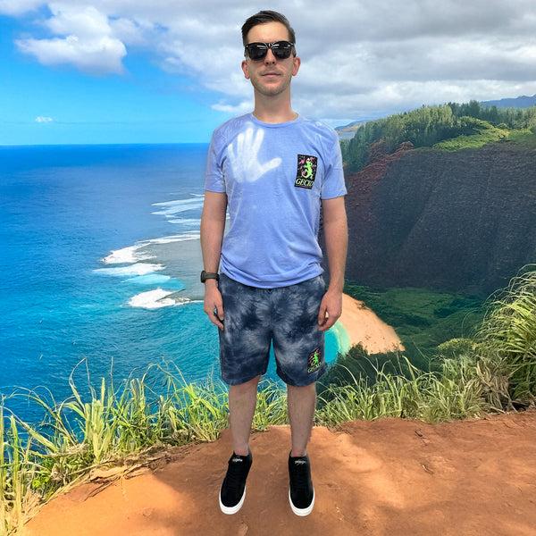 Gecko Hawaii Space Gecko Navy Tie Dye Shorts