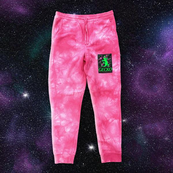 gecko hawaii Space Gecko Pink Tie Dye Sweats