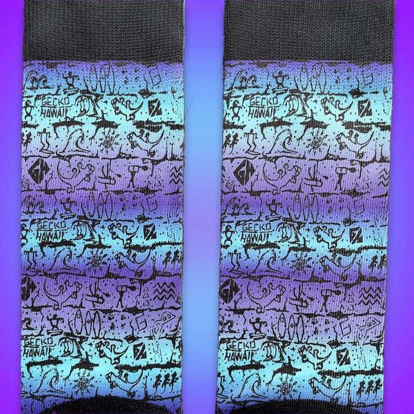 Gecko Hawaii Tie Dye Wall Party Socks