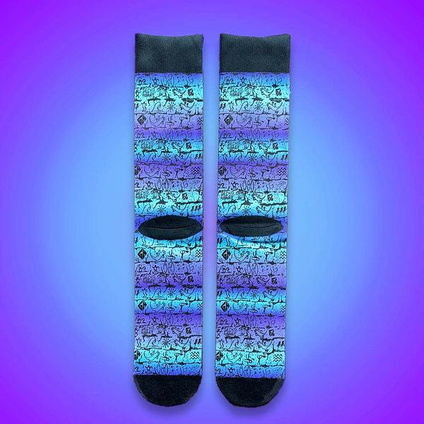 Gecko Hawaii Tie Dye Wall Party Socks