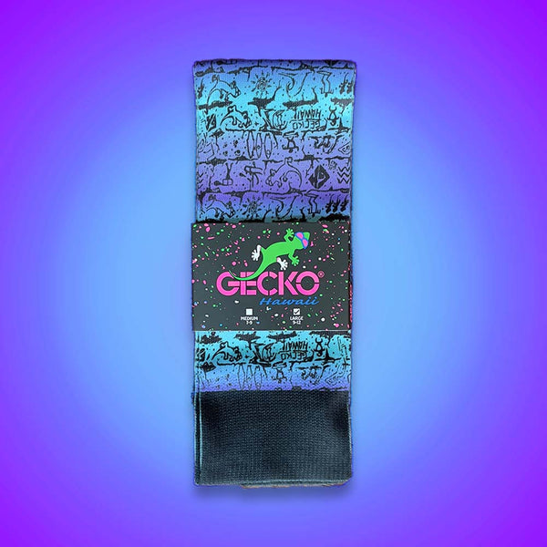 Gecko Hawaii Tie Dye Wall Party Socks