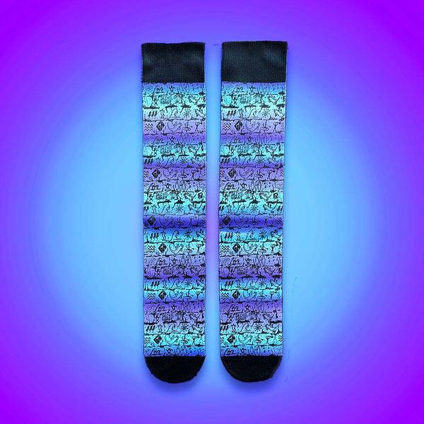 gecko hawaii Tie Dye Wall Party Socks