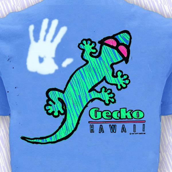 Gecko Hawaii Gecko High Lighter - 1980's Blue Hyperflash T-Shirt