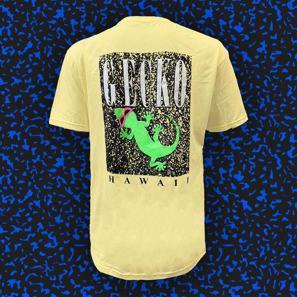 gecko hawaii Gecko Marble 1980's Mellow Yellow Cotton Beach Tee