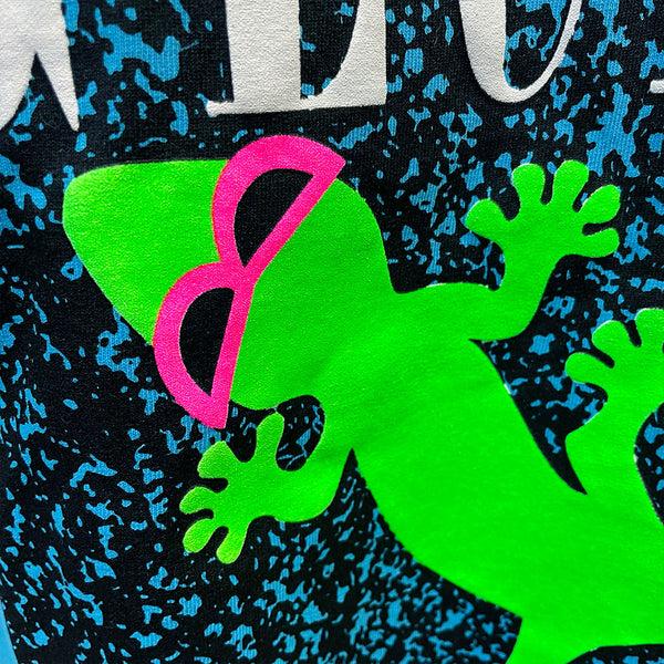 Gecko Hawaii Gecko Marble - 1980s Neon Blue Razz (SINGLE STITCH NECK TEE)