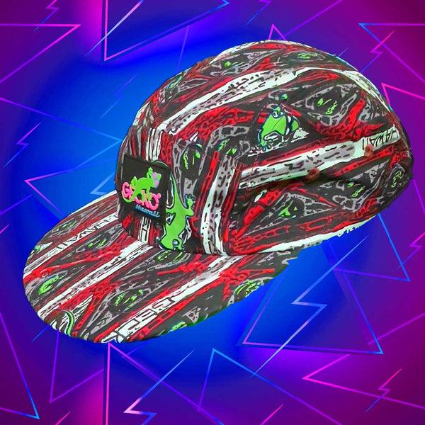 gecko hawaii Gecko Red Stripe 5 Panel Throwback Hat