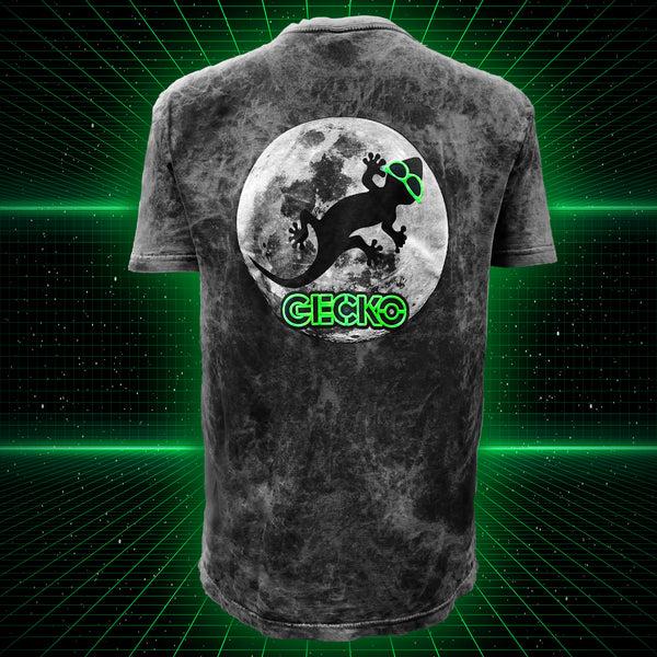 gecko hawaii Gecko Super Moon Black Acid Wash Tee - Glow In The Dark