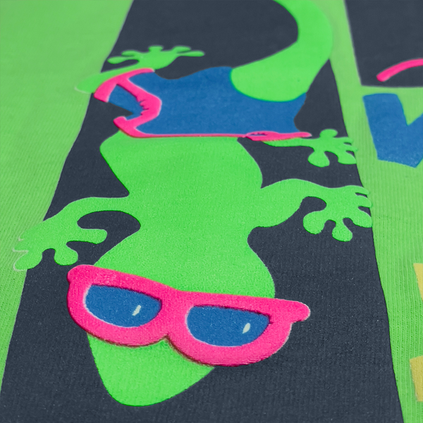 Gecko Hawaii Gecko Surf Team 1989 Neon Green (Single Stitch)