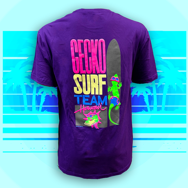 gecko hawaii Gecko Surf Team '89 - Grape Smash Cotton Beach Tee
