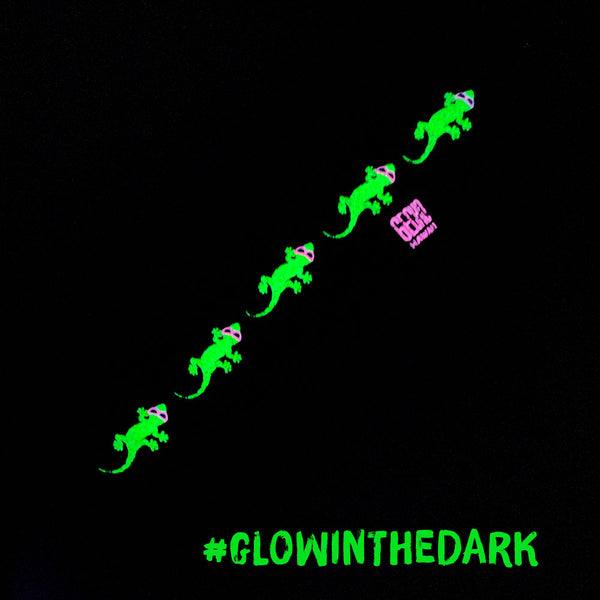 Gecko Hawaii Gecko Trail - 1987 Purple SPLATTER Stripe Beach Tee