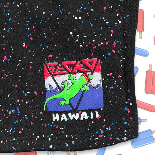 Gecko Hawaii Gecko USA SPLATTER Glow In The Dark Black Shorts