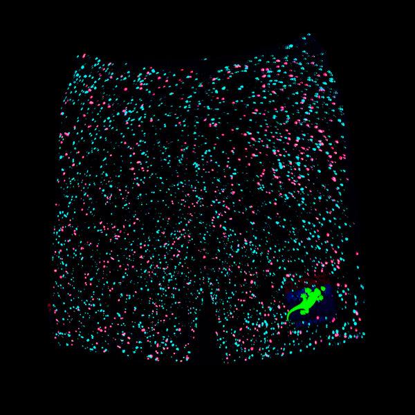 Gecko Hawaii Gecko USA SPLATTER Glow In The Dark Black Shorts