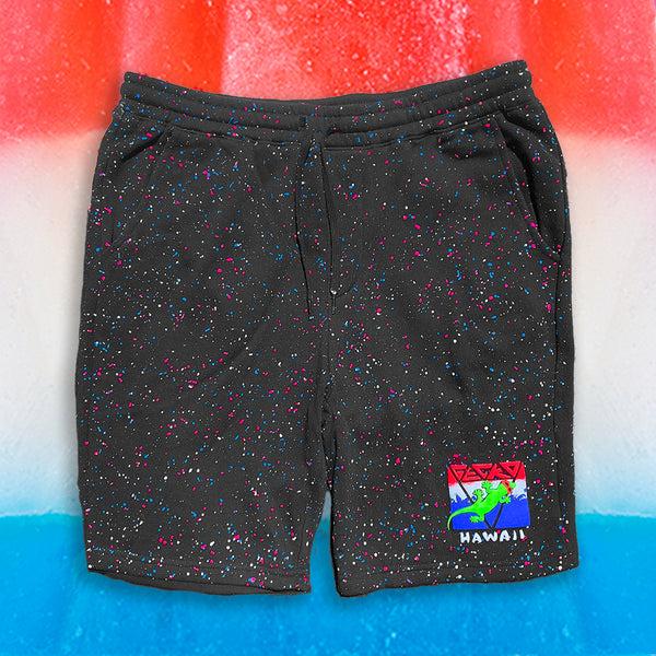 Gecko Hawaii Gecko USA SPLATTER Glow In The Dark Black Shorts