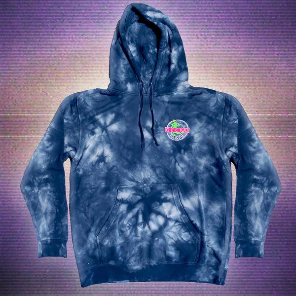 Gecko Hawaii Gecko Vinyl 1980 Navy Blue Tie Dye Hoodie
