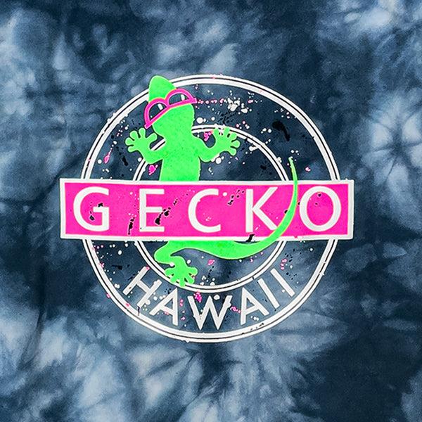 Gecko Hawaii Gecko Vinyl 1980 Navy Blue Tie Dye Hoodie