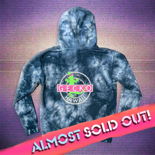 gecko hawaii Gecko Vinyl 1980 Navy Blue Tie Dye Hoodie