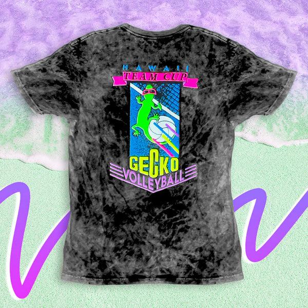gecko hawaii Gecko Volleyball '88 Acid Wash Black Shirt