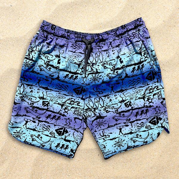 gecko hawaii Gecko Wall Mint/Blue/Purple Multiverse Shorts