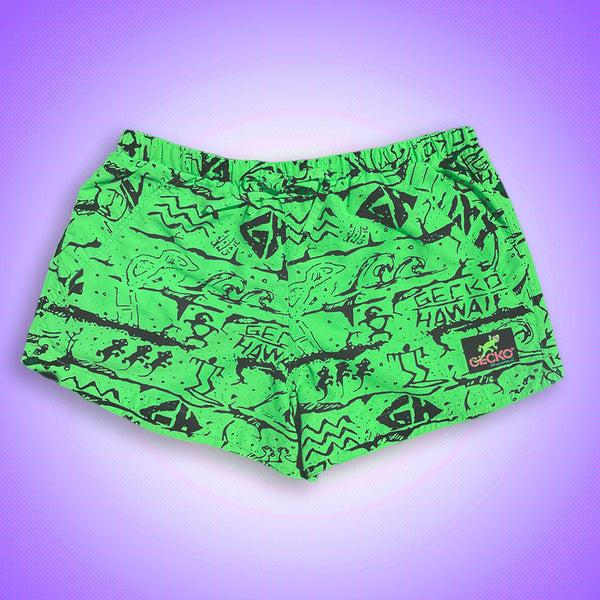 gecko hawaii Gecko Wall - Neon Green Beach Runners (Unisex)