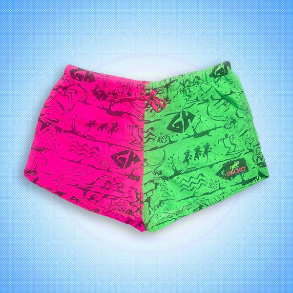 gecko hawaii Gecko Wall - Neon Pink/Green Split Unisex Beach Runners