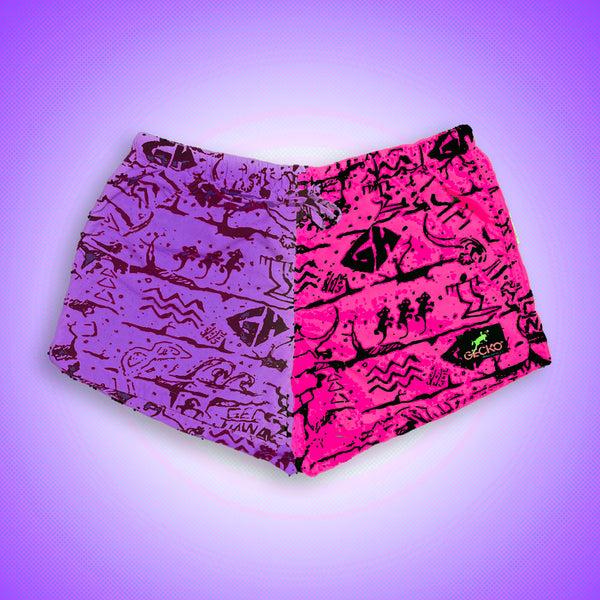 gecko hawaii Gecko Wall - Pink/Purple Split Unisex Beach Runners