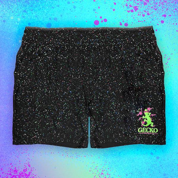 gecko hawaii Glow In The Dark Hand Splattered Walk Shorts - Space Gecko gecko hawaii Glow In The Dark Hand Splattered Walk Shorts - Space Gecko
