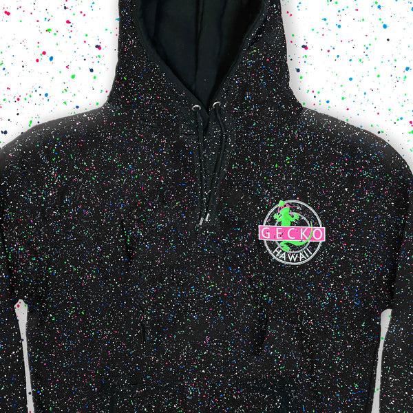 Gecko Hawaii Glow In The Dark Splatter Gecko Vinyl Hoodie