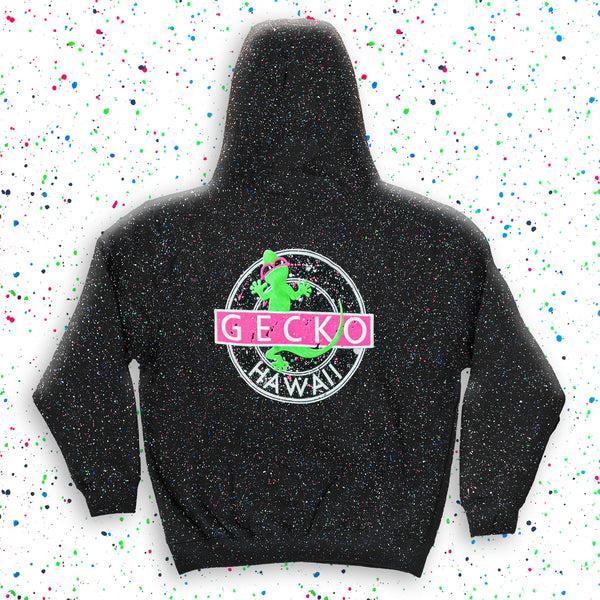gecko hawaii Glow In The Dark Splatter Gecko Vinyl Hoodie
