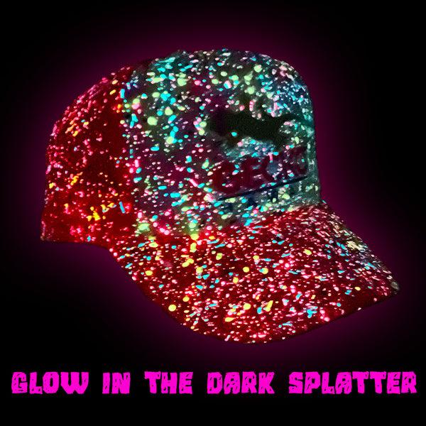 Gecko Hawaii Glow-In-The-Dark Splatter Neon Pink Trucker Hat (LIMITED)