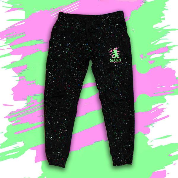 gecko hawaii Glow-In-The-Dark SPLATTER Space Gecko Joggers
