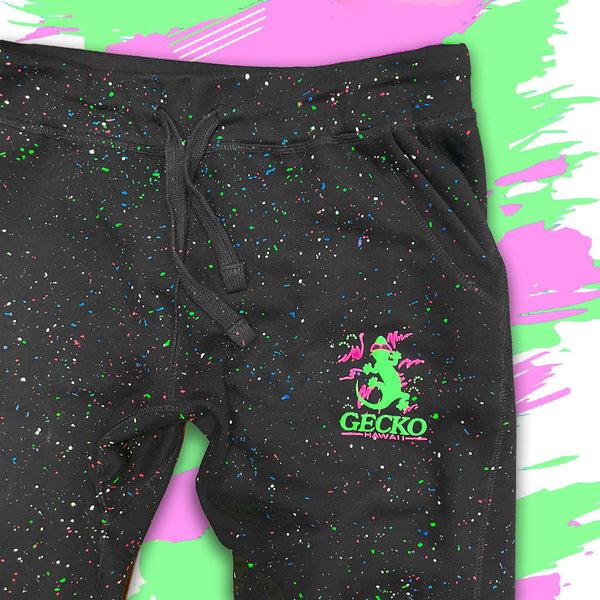 Gecko Hawaii Glow-In-The-Dark SPLATTER Space Gecko Joggers