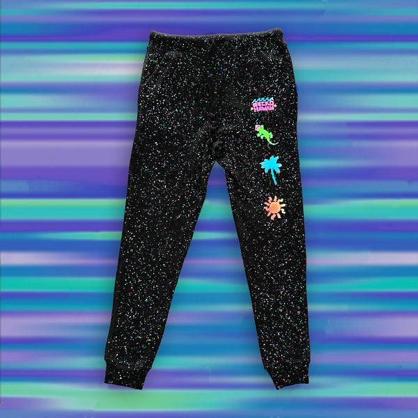 gecko hawaii GLOW SUMMER SPLATTER BLACK Joggers Limited Edition