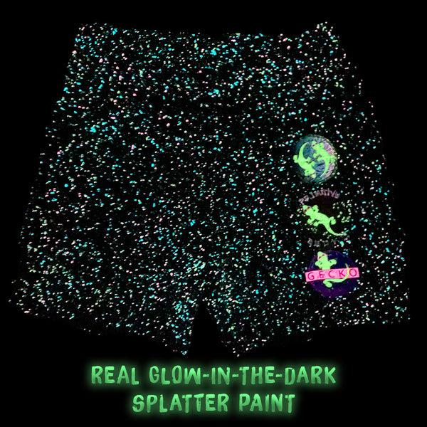 Gecko Hawaii Hand Splattered Gecko Walk Shorts - Glow In The Dark