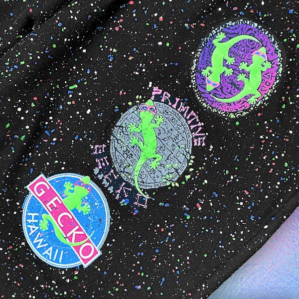 Gecko Hawaii Hand Splattered Gecko Walk Shorts - Glow In The Dark