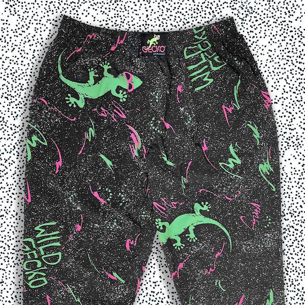 Gecko Hawaii Iconic 1988 Wild Gecko Multiverse Beach Pants - Black