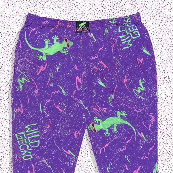 Gecko Hawaii Iconic 1988 Wild Gecko Multiverse Beach Pants - Purple