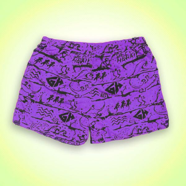Gecko Hawaii Iconic Gecko Wall Neon Purple Volley Shorts