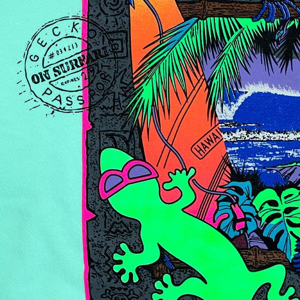 Gecko Hawaii Island Treasure '89 - Neon Lost Bermuda HoodTEE