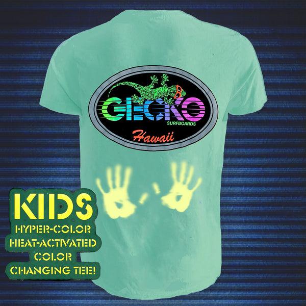 gecko hawaii Kids Hyper Flash Green to Yellow Gecko Racing Tee