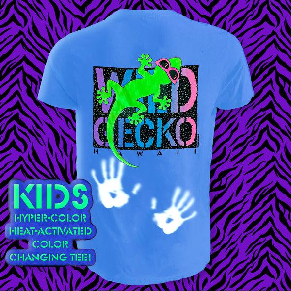 gecko hawaii KIDS Wild Gecko 1990 Hyper Blue-to-White T-Shirt gecko hawaii KIDS Wild Gecko 1990 Hyper Blue-to-White T-Shirt