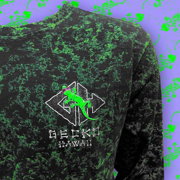 Gecko Hawaii Lava Rock - 1988 GITD Sponge Paint Long Sleeve (Limited Edition)