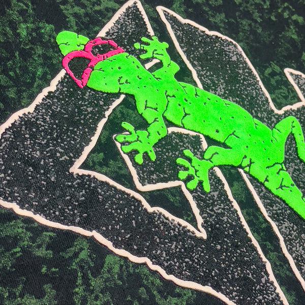 Gecko Hawaii Lava Rock - 1988 GITD Sponge Paint Long Sleeve (Limited Edition)
