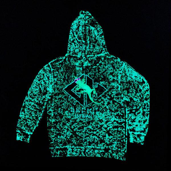 Gecko Hawaii Lava Rock Hoodie- 1988 GITD Sponge Paint (Limited Edition)