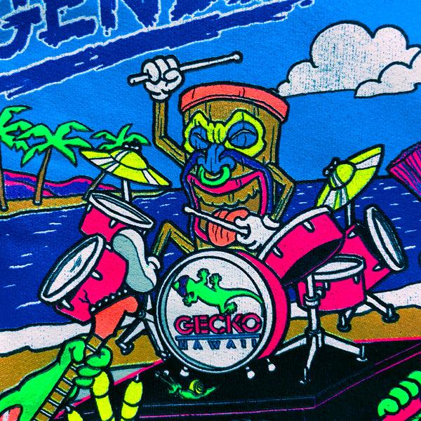 Gecko Hawaii Lava Rock Legends - Nazar X Gecko 5 - Black Acid Wash Hoodie